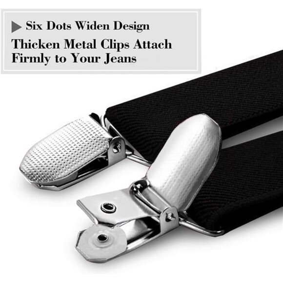 Solid Color Mens Suspender Y Shape with Strong Clips Adjustable Braces - Picture 4 of 14